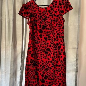Betsey Johnson Red Flutter Sleeve Sheath Dress